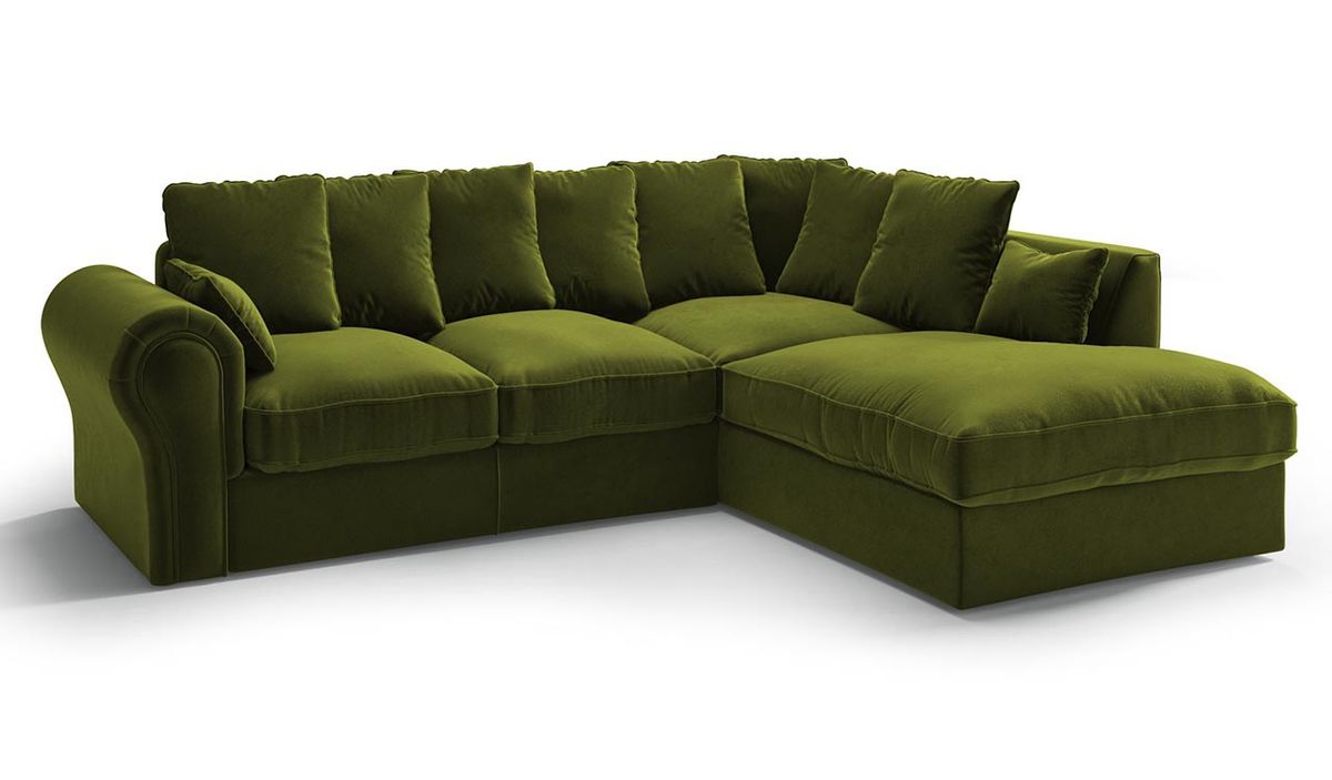 Canapé d’angle droit Baron, olive - Kronos 17