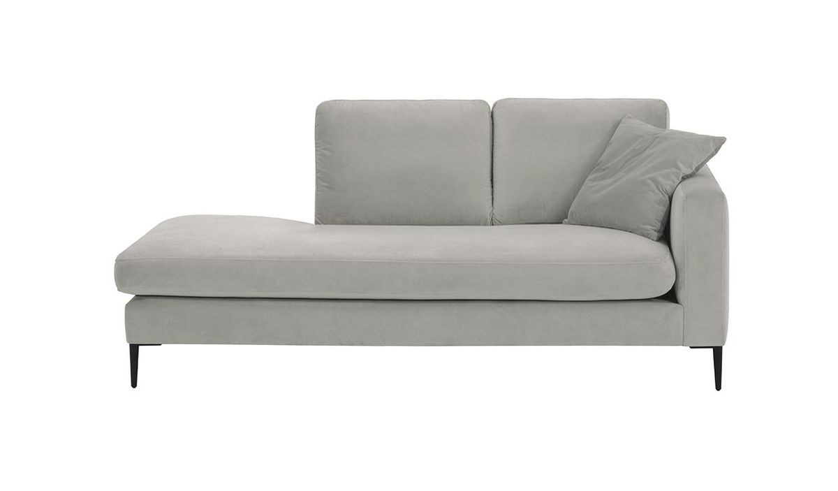 Chaise longue/divan gauche Covex, gris clair - Velluto 15