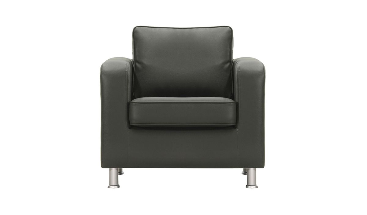Fauteuil en simili cuir London, gris - Casco anthrazit