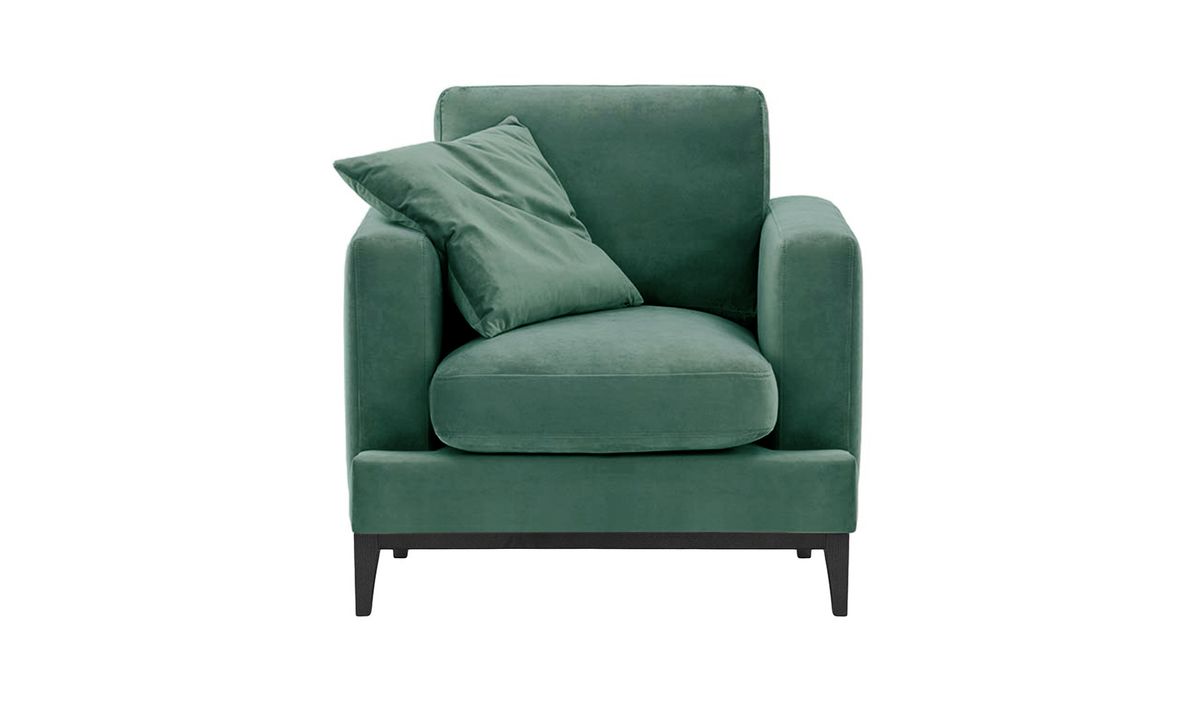 Fauteuil Covex Wood, bleu - Velluto 12, Couleur des pieds: Noir