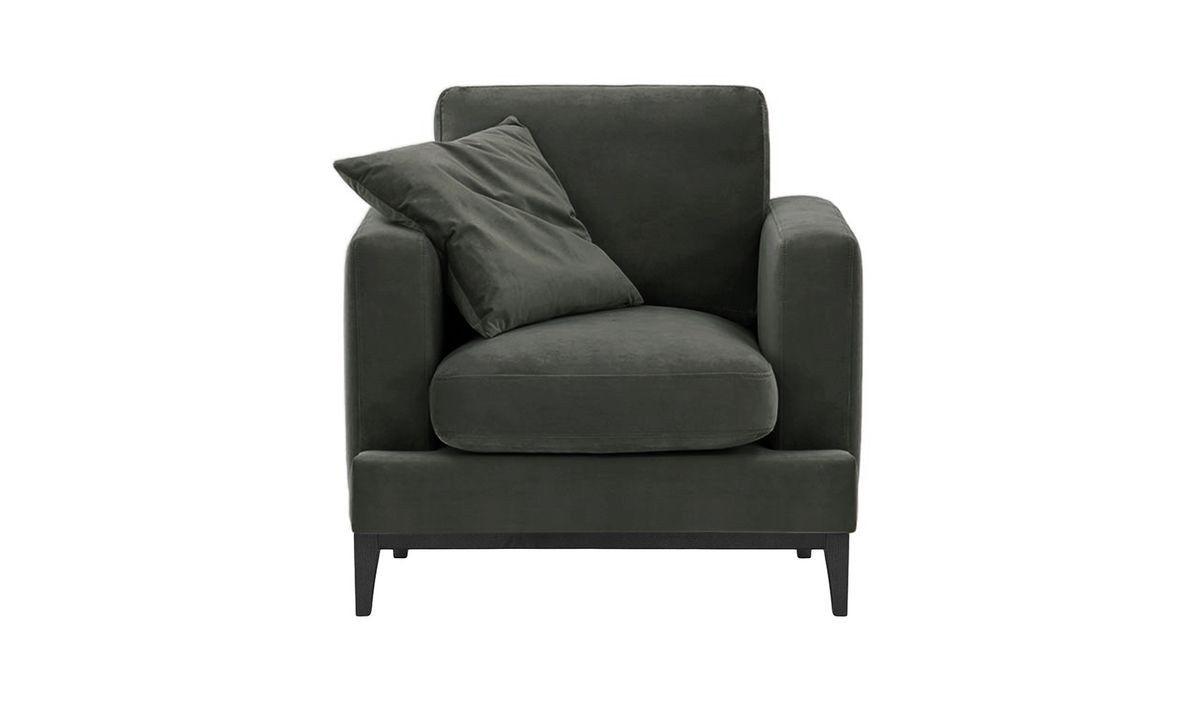 Fauteuil Covex Wood, graphite - Velluto 19, Couleur des pieds: Noir