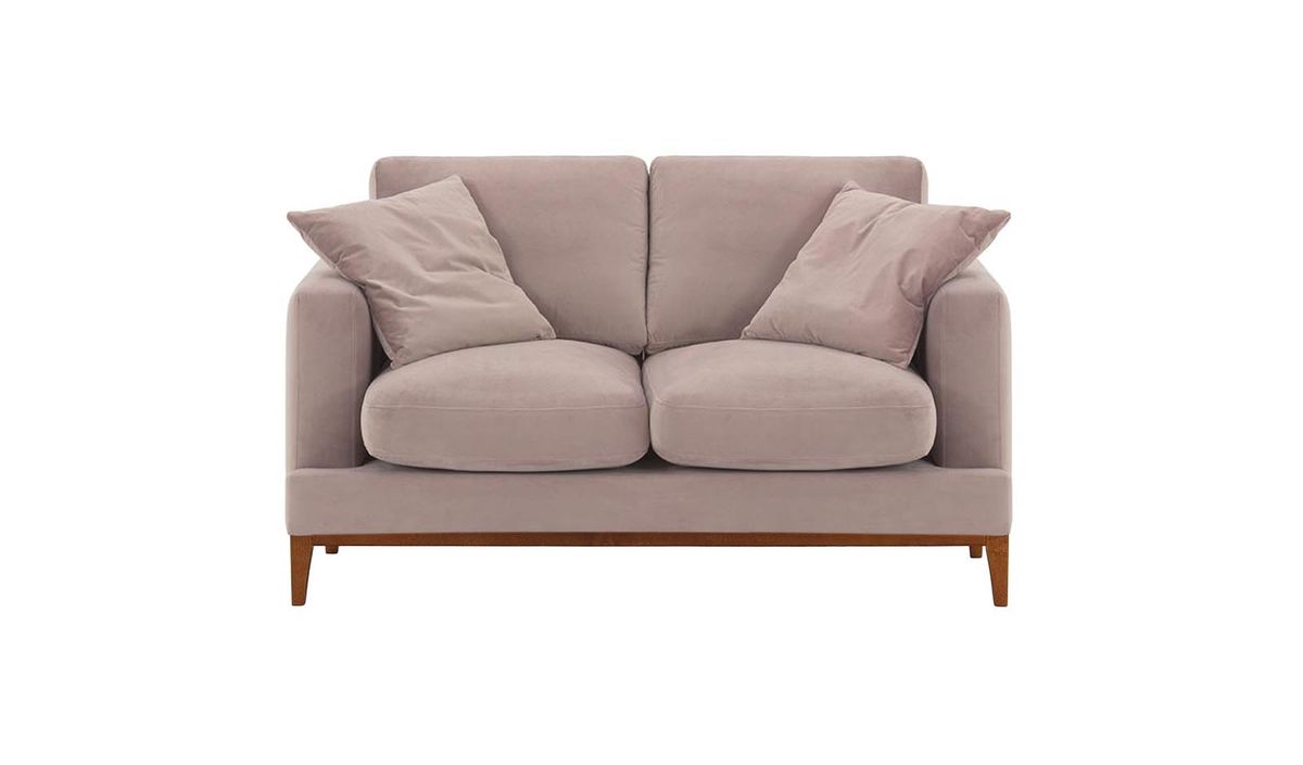 Canapé deux places Covex Wood, lila/rose - Velluto 14, Couleur des pieds: aveo