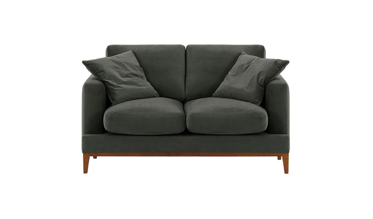 Canapé deux places Covex Wood, graphite - Velluto 19, Couleur des pieds: aveo