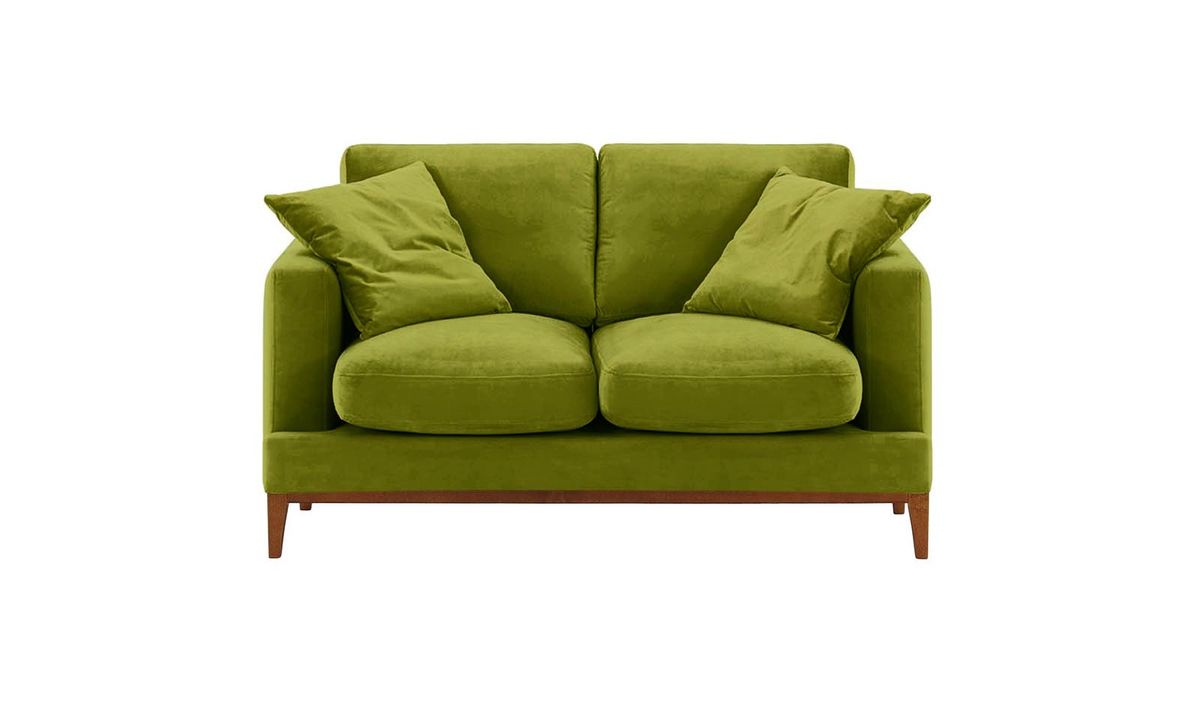 Canapé deux places Covex Wood, olive - Velluto 9, Couleur des pieds: aveo