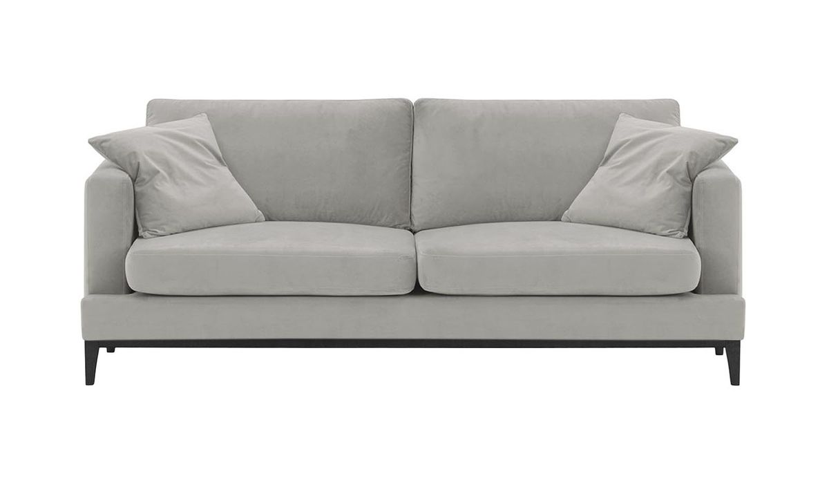 Canapé trois places Covex Wood, gris clair - Velluto 15, Couleur des pieds: Noir