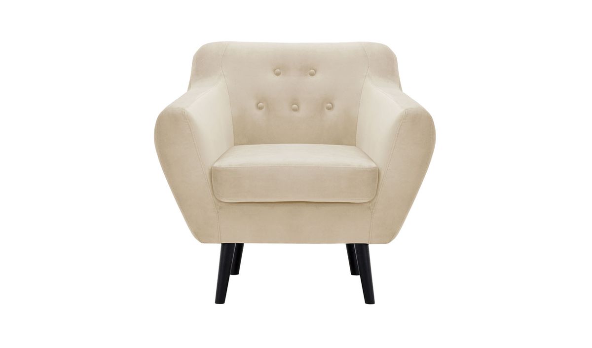 Fauteuil Varde Velvet, beige clair - Velluto 2