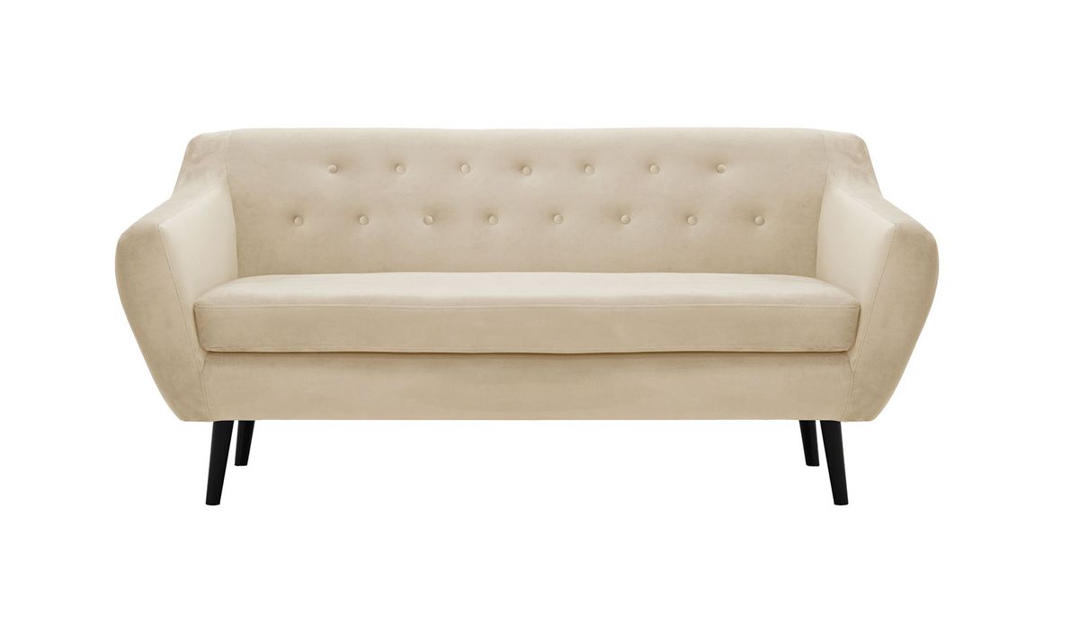 Canapé trois places Varde Velvet, beige clair - Velluto 2