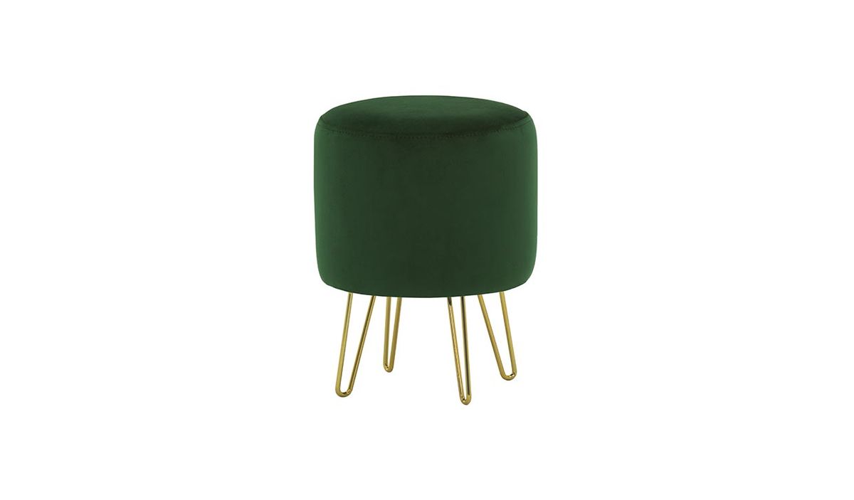Petit pouf rond avec pieds métalliques Flair