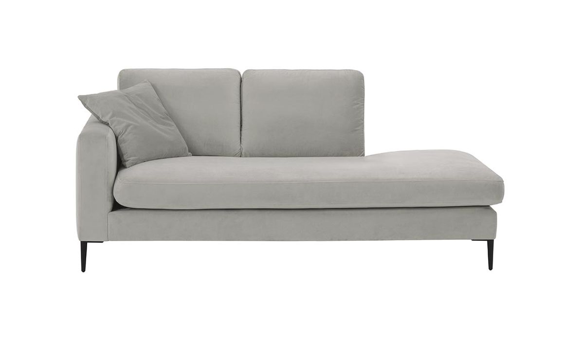 Chaise longue/divan droit Covex, gris clair - Velluto 15