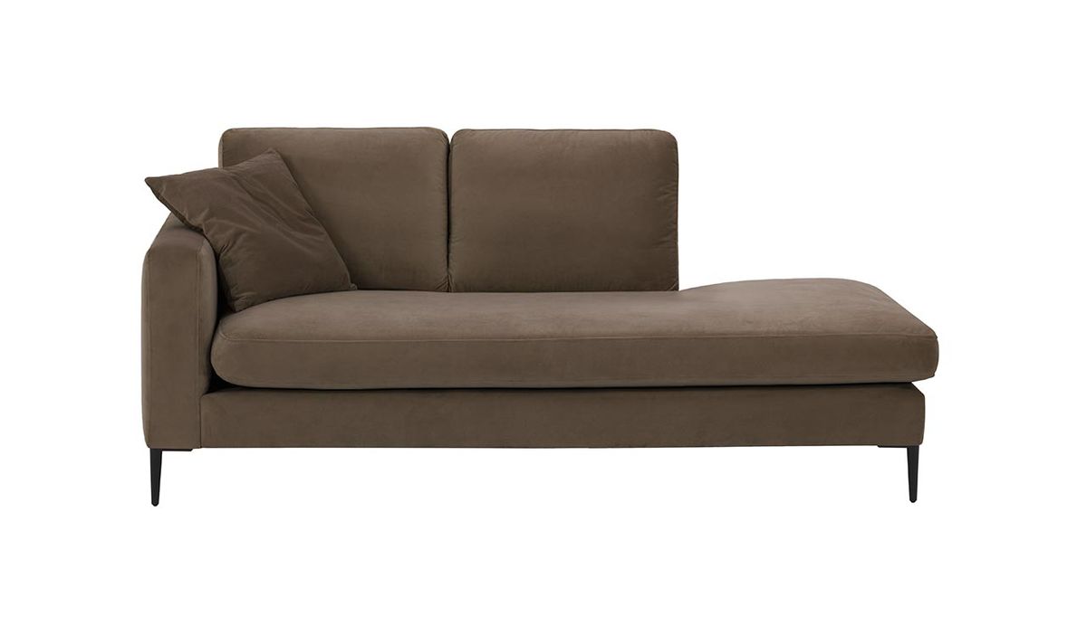 Chaise longue/divan droit Covex, gris éléphant - Velluto 17