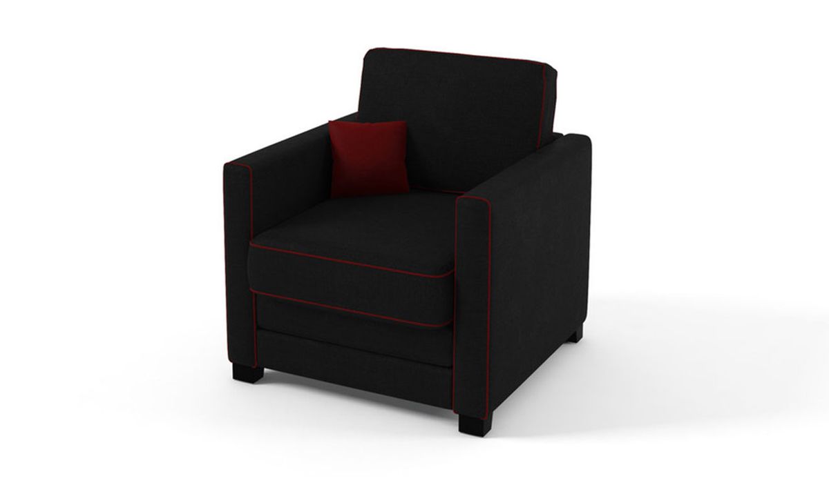Fauteuil avec fonction lit Boom, noir/ bordeaux - Sawana 14/ Sawana 9