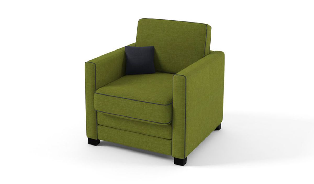 Fauteuil avec fonction lit Boom, vert citron / bleu foncé - Sawana 35/ Sawana 80
