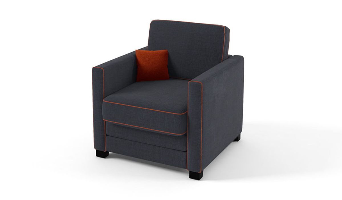 Fauteuil avec fonction lit Boom, bleu foncé/orange - Sawana 80/ Sawana 18