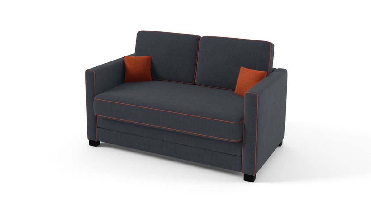 Canapé convertible Boom, bleu foncé/orange - Sawana 80/ Sawana 18