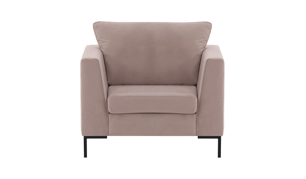 Fauteuil Gosena, lila/rose - Velluto 14, Couleur des pieds: Métal noir