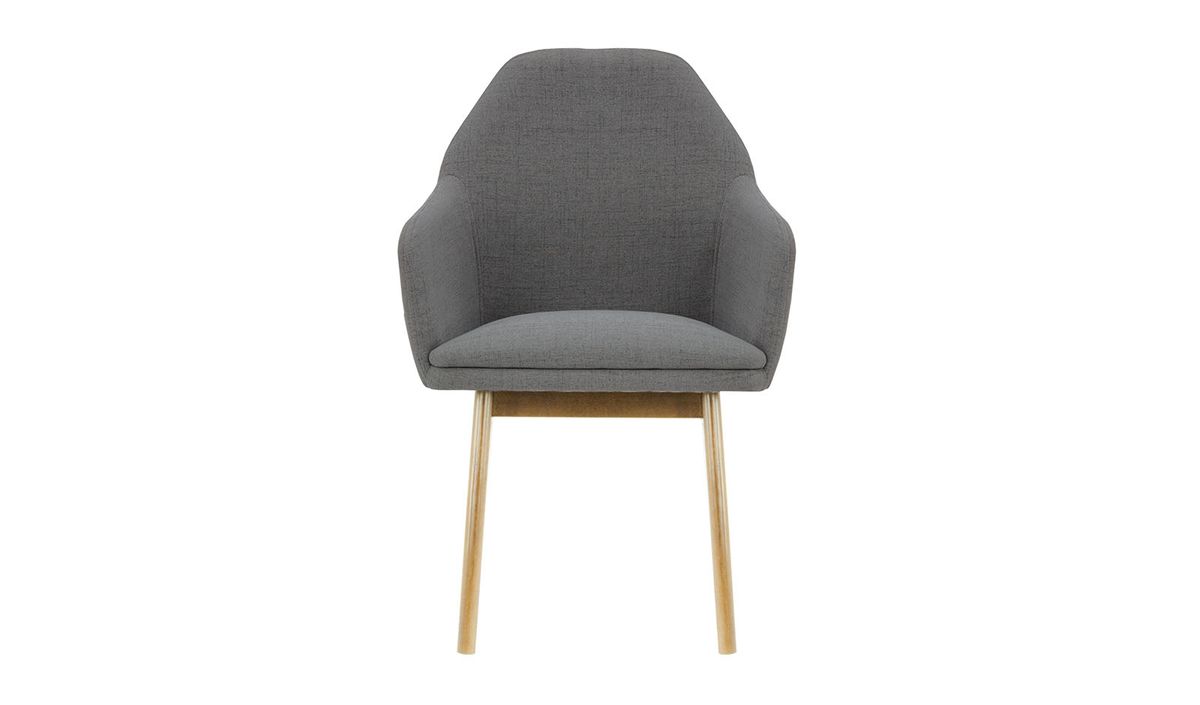 Chaise Buzz, gris foncé - Cablo 15, Couleur des pieds: Chêne clair