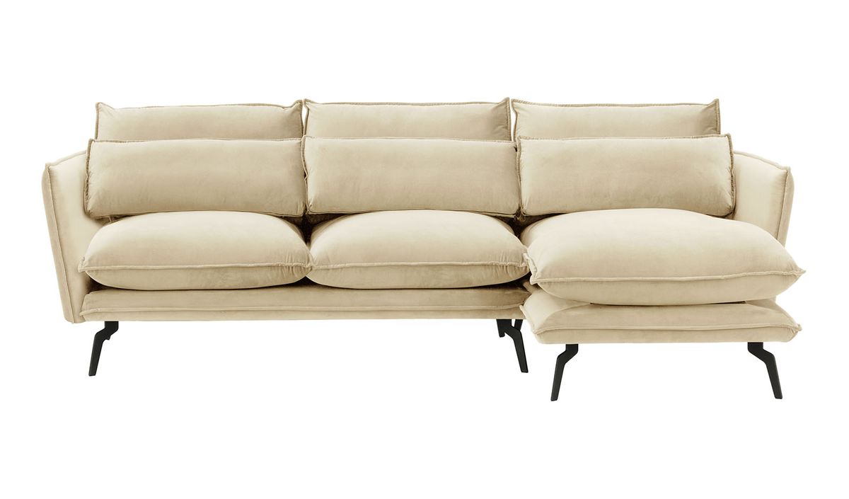 Canapé d’angle droit Layla, beige clair - Velluto 2