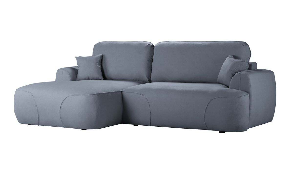 Satell – canapé d’angle gauche avec fonction lit, gris - Kronos 22