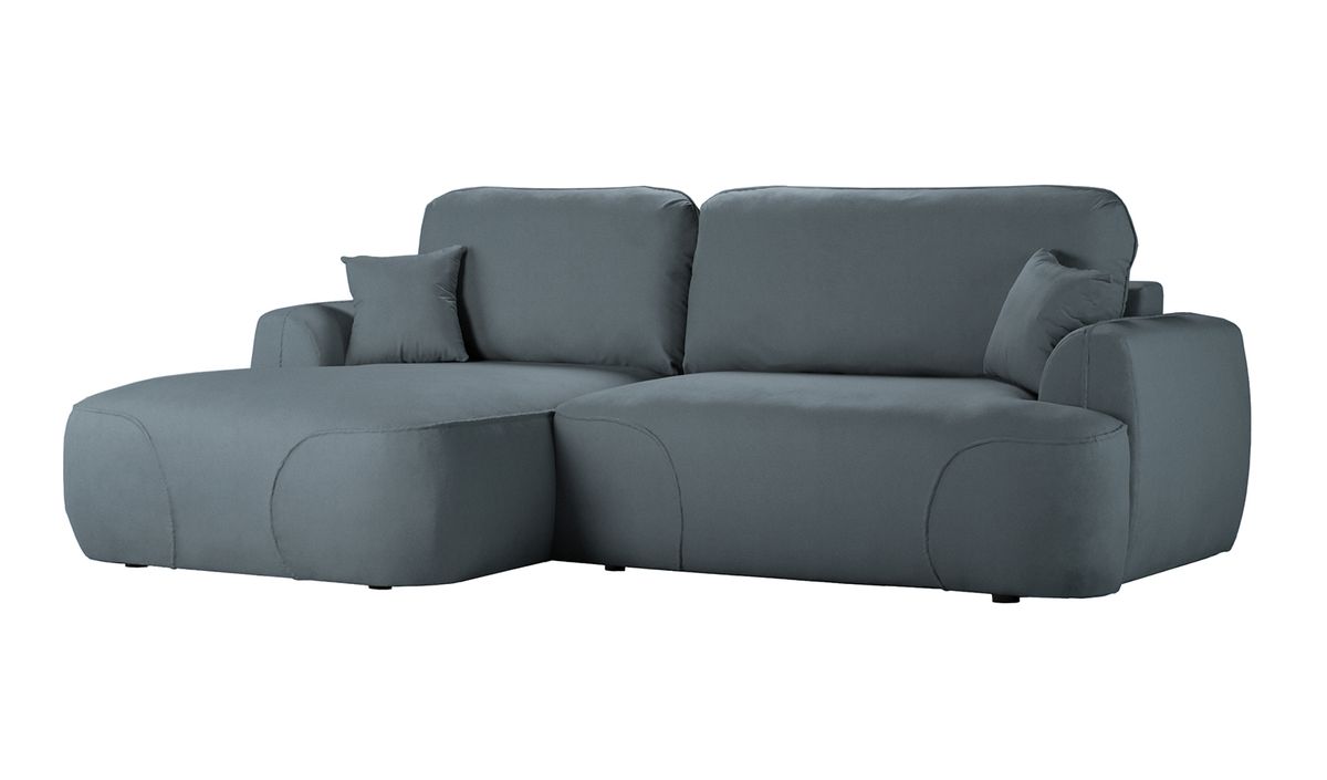 Satell – canapé d’angle gauche avec fonction lit, gris foncé - Kronos 34