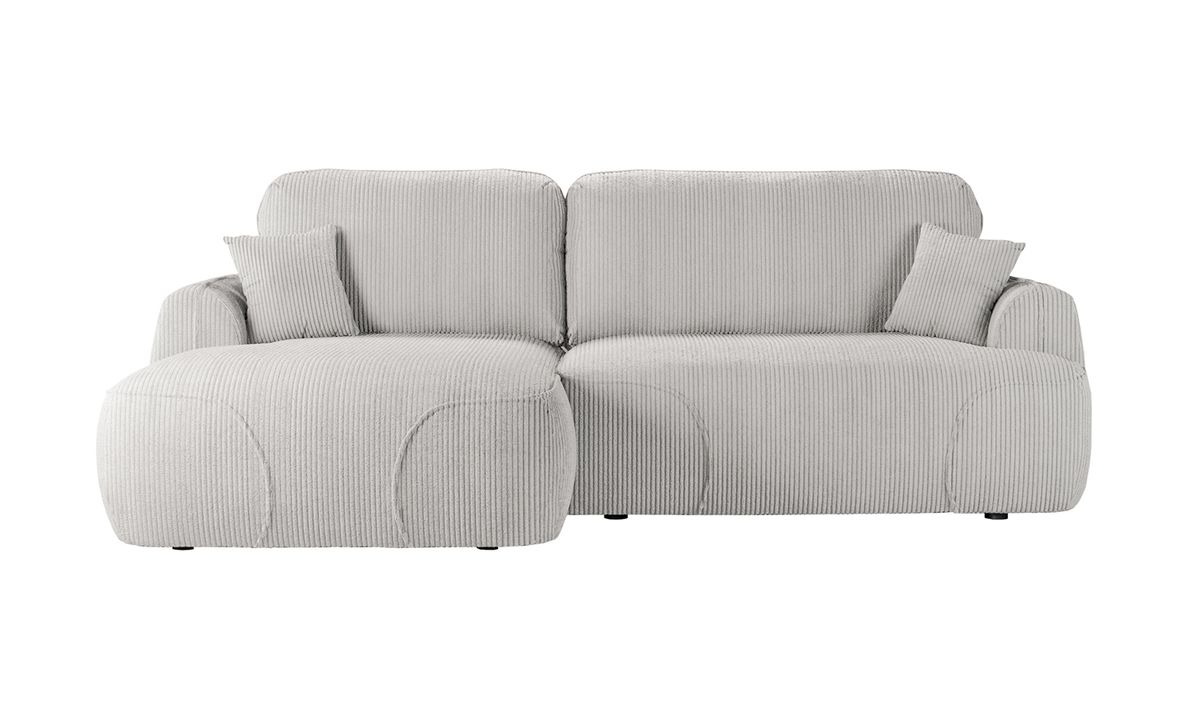 Satell – canapé d’angle gauche avec fonction lit, Poso 100 - crème