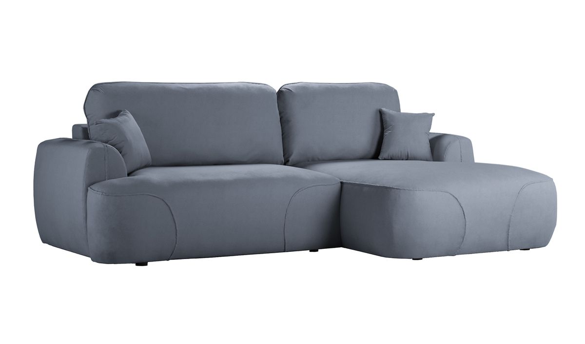 Satell – canapé d’angle droit avec fonction lit, gris - Kronos 22