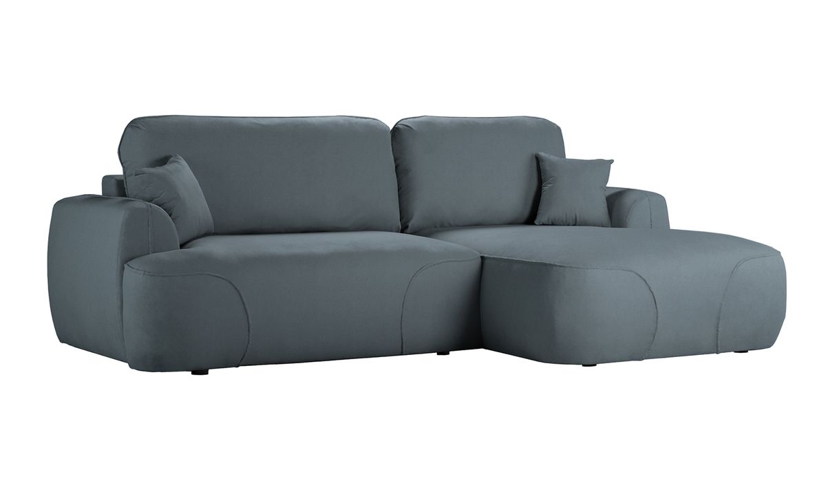 Satell – canapé d’angle droit avec fonction lit, gris foncé - Kronos 34