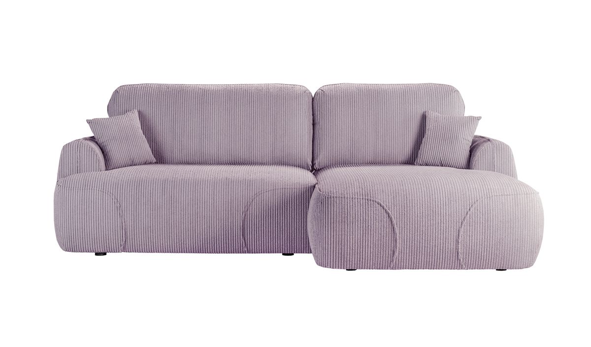 Satell – canapé d’angle droit avec fonction lit, Poso 27 - lilas clair