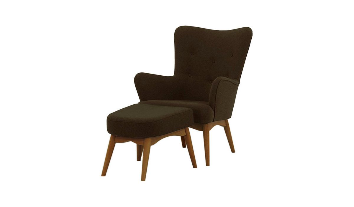 Fauteuil à oreilles avec repose-pied Savano — vue 7