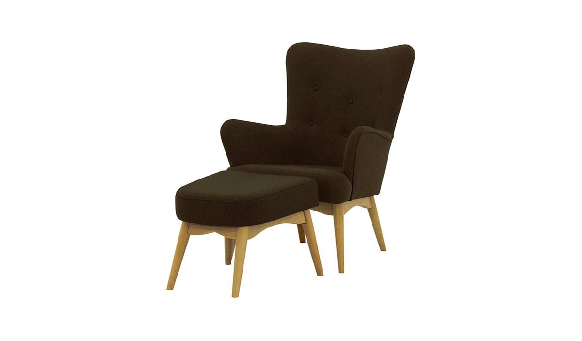Fauteuil à oreilles avec repose-pied Savano — vue 6