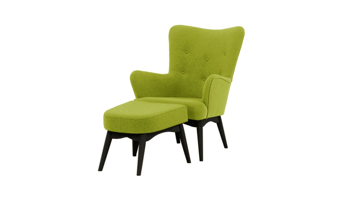 Fauteuil à oreilles avec repose-pied Savano — vue 4