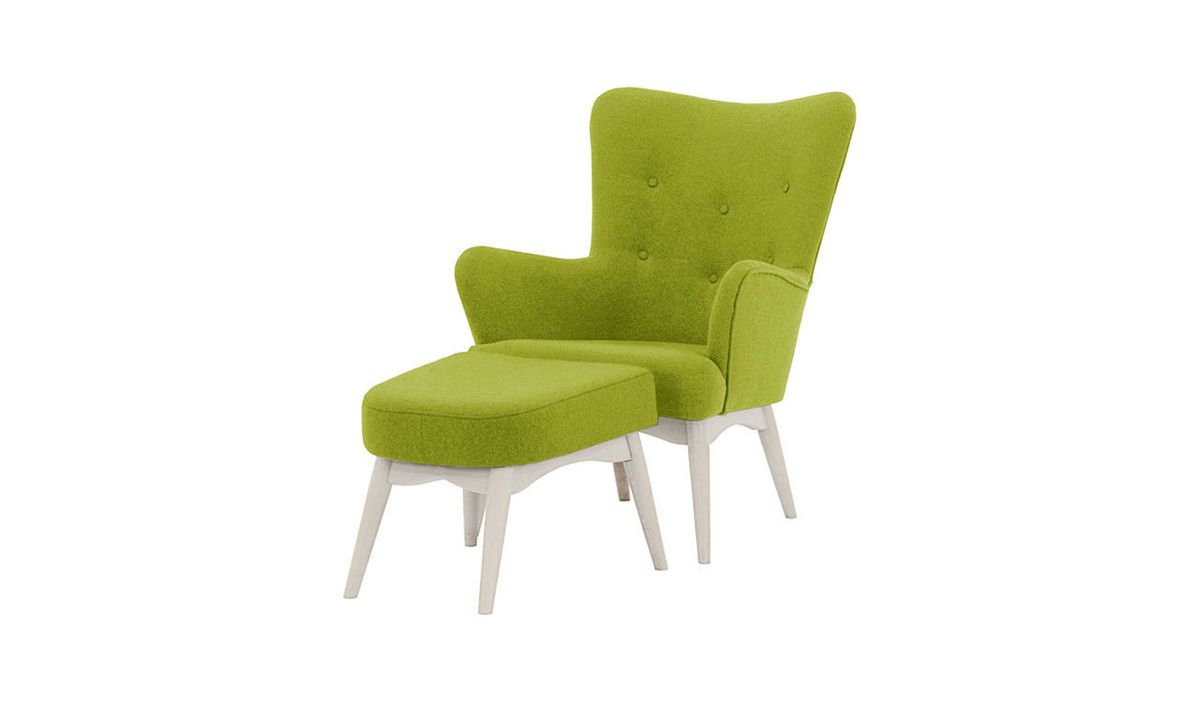 Fauteuil à oreilles avec repose-pied Savano — vue 5