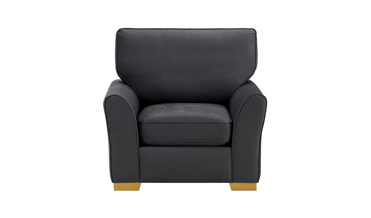 Fauteuil Serena, graphite - Fancy 99, Couleur des pieds: Chêne clair