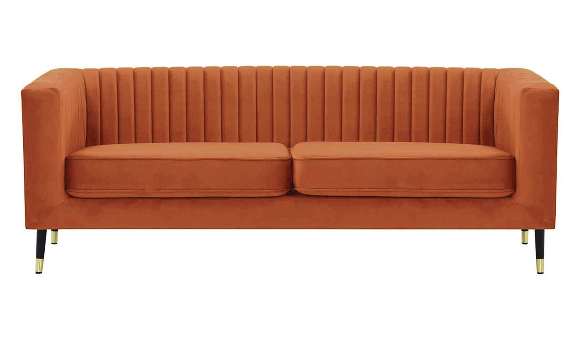 Canapé trois places Slender, Velluto 33 - orange rouillé