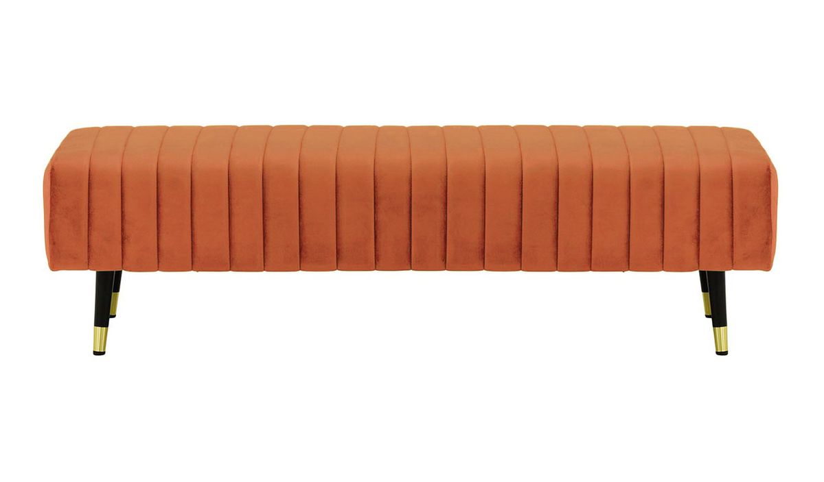 Pouf Slender avec coutures décoratives, Velluto 33 - orange rouillé