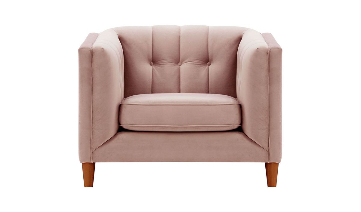 Fauteuil Sodre, lila/rose - Velluto 14, Couleur des pieds: aveo