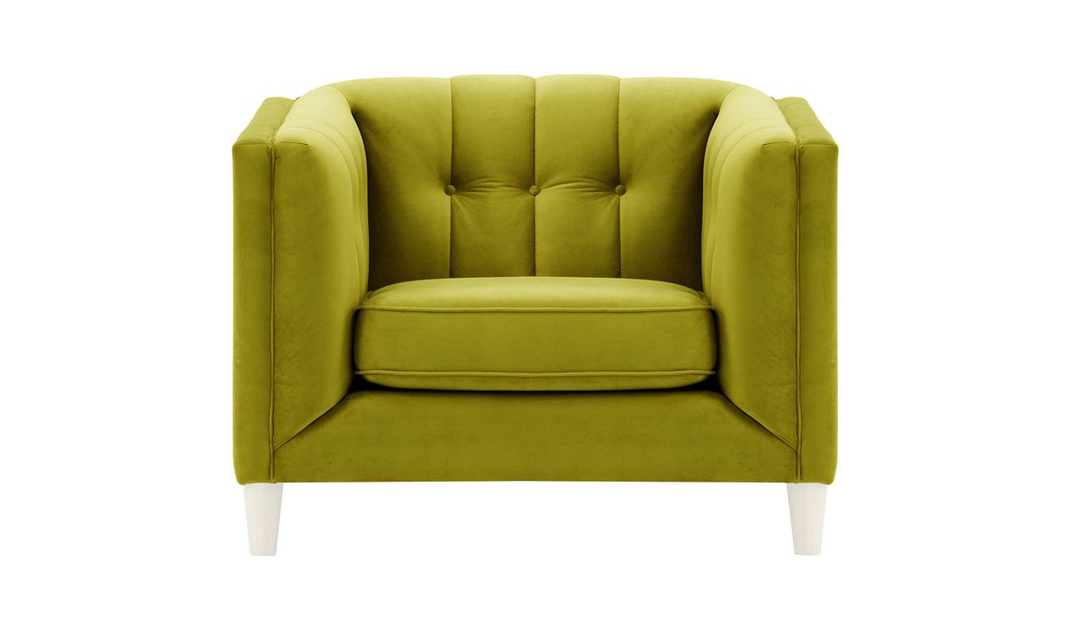 Fauteuil Sodre, olive - Velluto 9, Couleur des pieds: Blanc