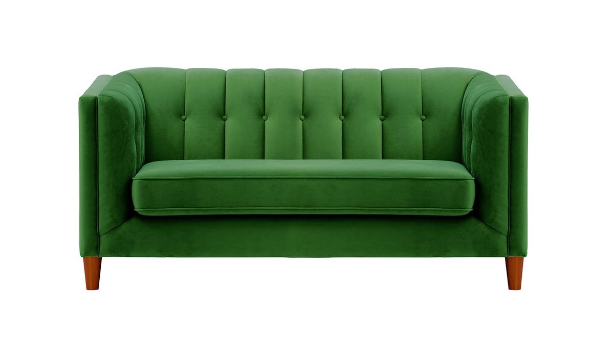 Canapé deux places Sodre, vert foncé - Velluto 10, Couleur des pieds: aveo