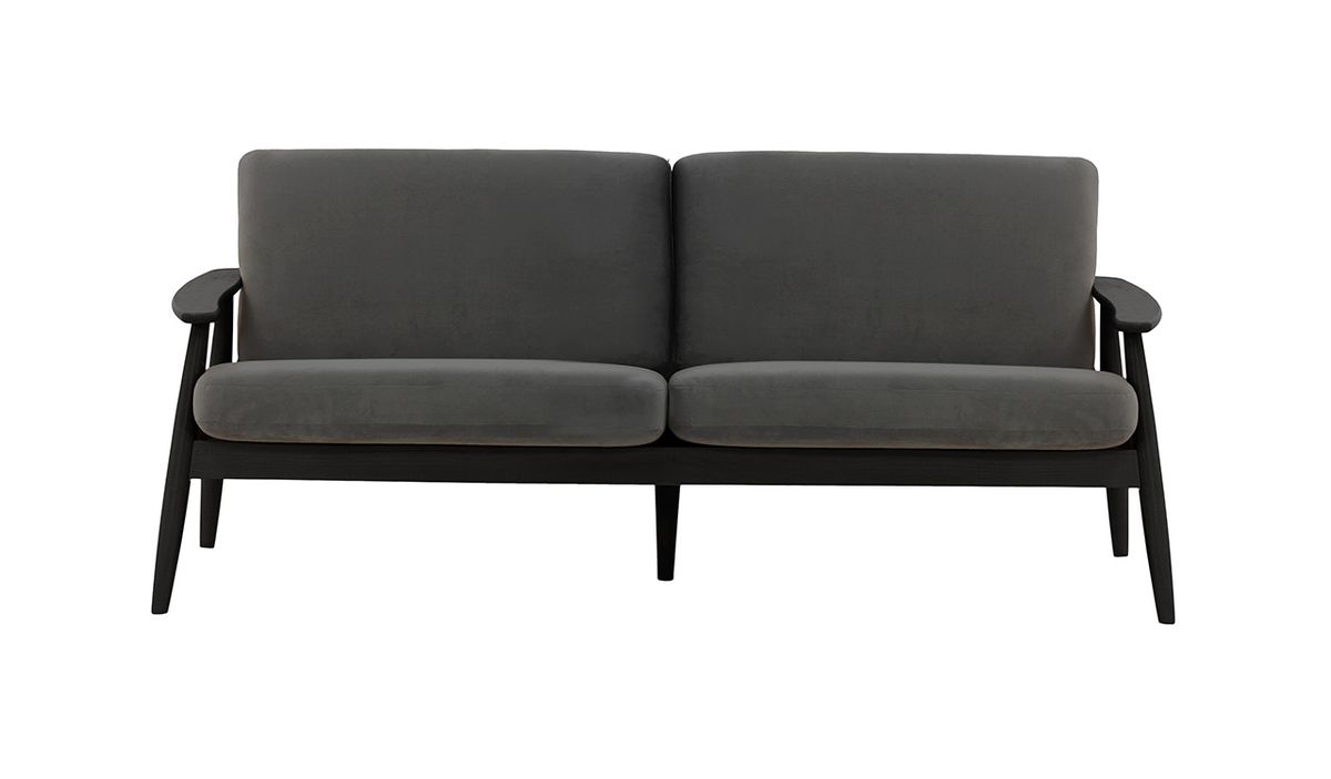 Canapé trois places Demure, graphite - Velluto 19, Couleur des pieds: Noir