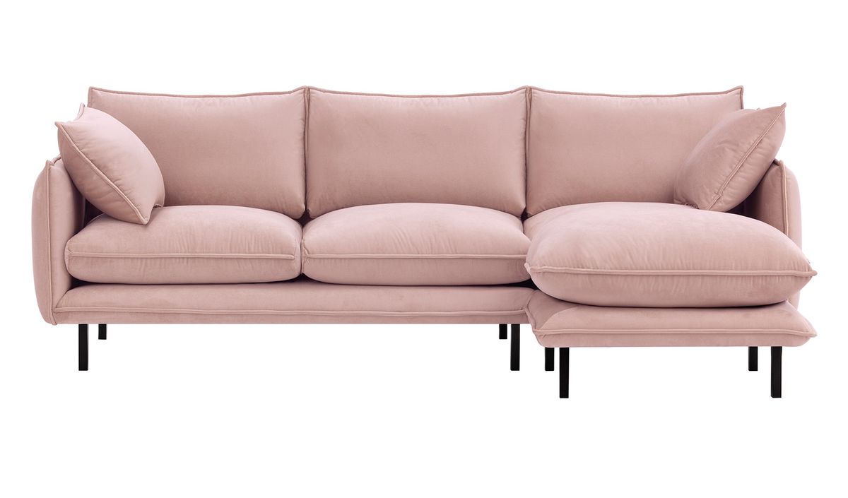Canapé d’angle droit Nimbus, rose poudré - Kronos 27