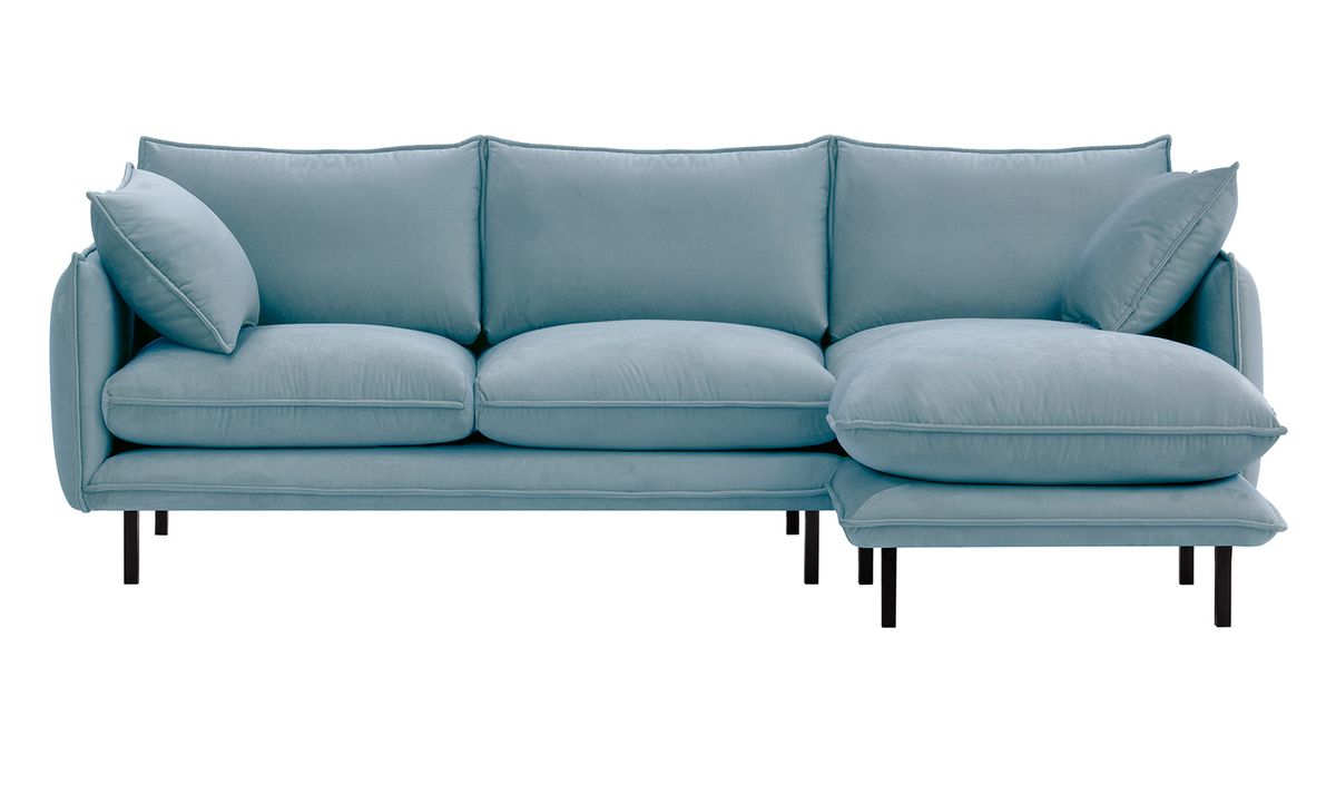 Canapé d’angle droit Nimbus, bleu ciel - Kronos 31