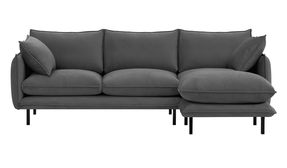 Canapé d’angle droit Nimbus, gris foncé - Kronos 34