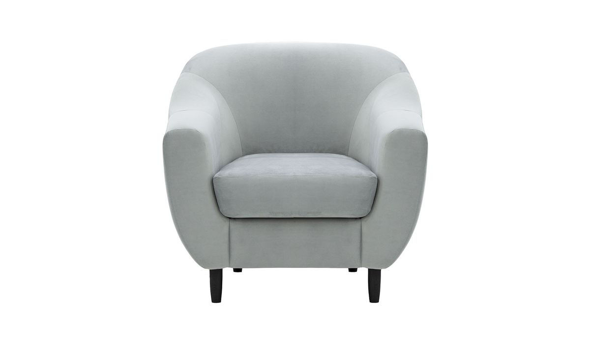 Fauteuil Salma, gris clair - Velluto 15, Couleur des pieds: Noir