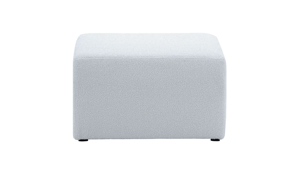 Amy - Pouf carré, Teddy dove - gris clair