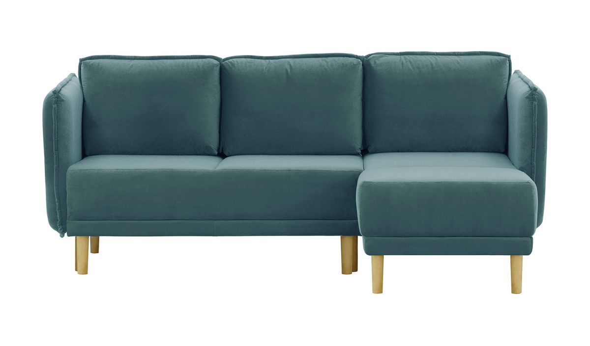 Canapé d’angle avec fonction lit Swift, bleu - Velluto 12