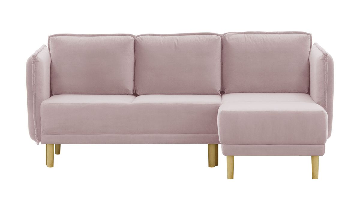Canapé d’angle avec fonction lit Swift, lila/rose - Velluto 14