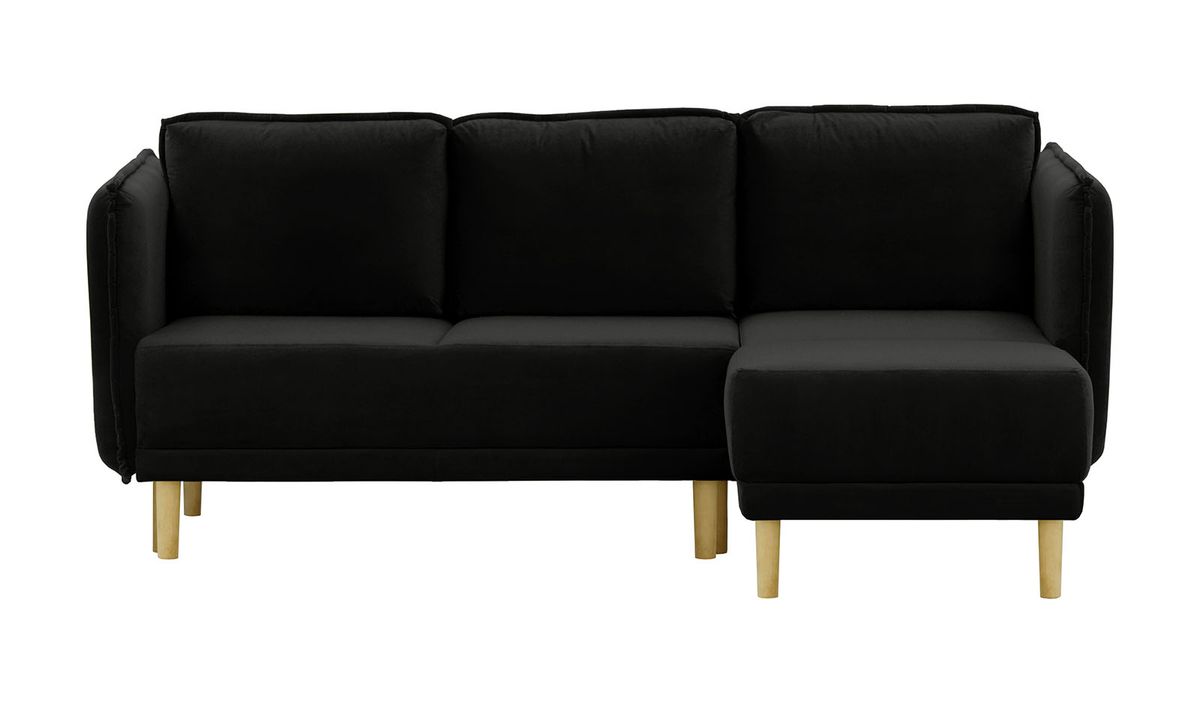 Canapé d’angle avec fonction lit Swift, noir - Velluto 20