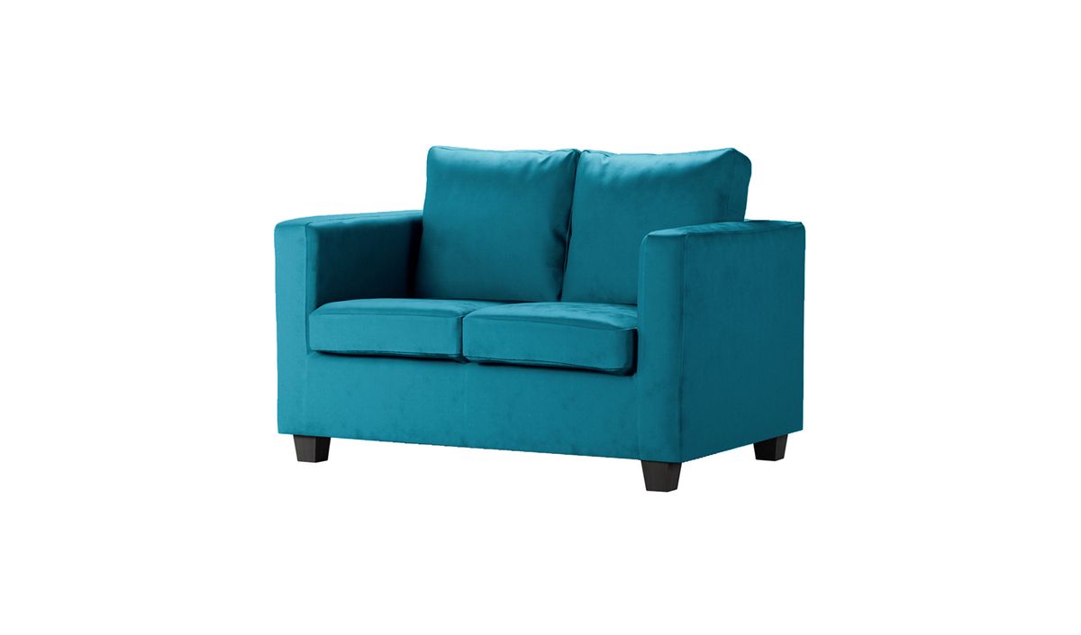 Canapé deux places Thunder, Velluto 36 - Bleu paon