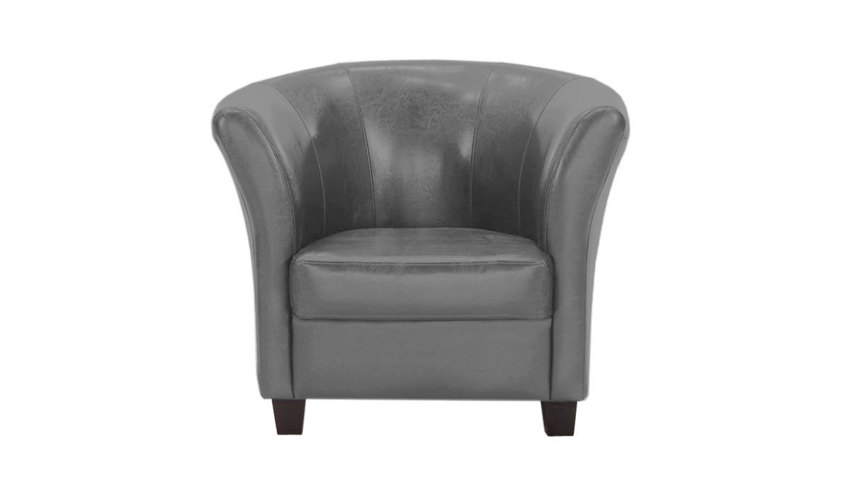 Fauteuil en simili cuir Hobby, gris - Casco anthrazit
