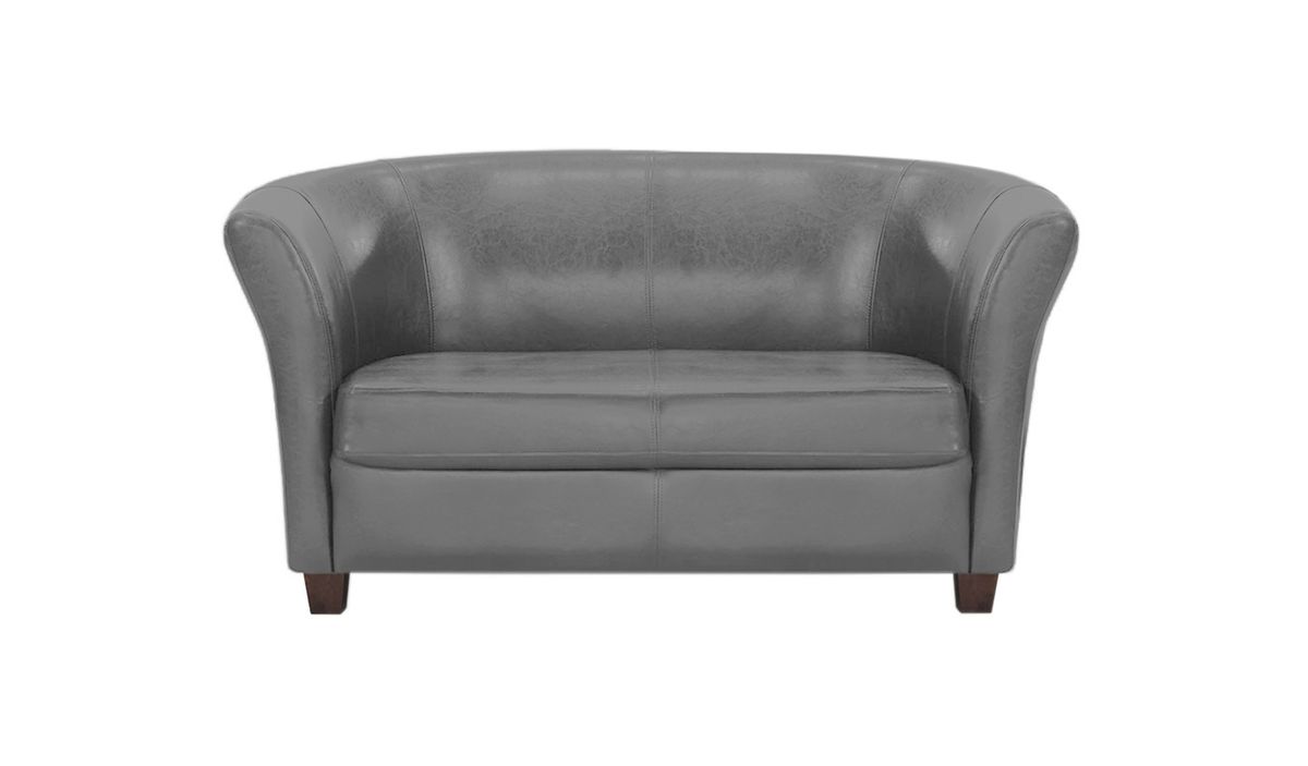 Canapé deux places en simili cuir Hobby, gris - Casco anthrazit