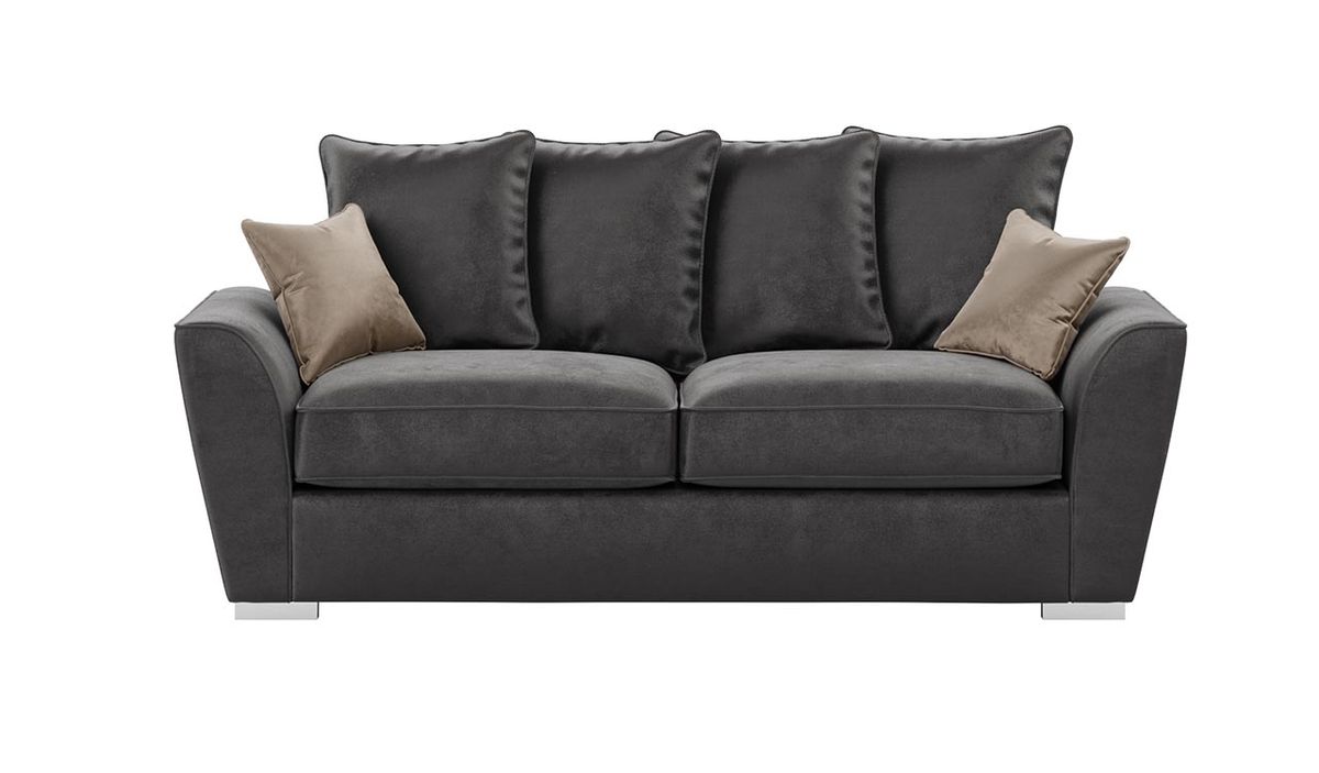 Canapé trois places à coussins Majestic, graphite - Velluto 19/ beige - Velluto 3